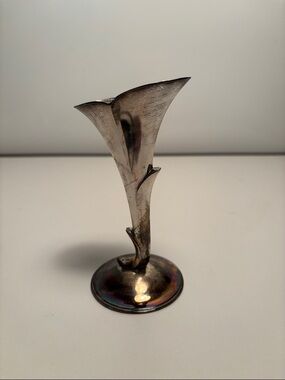 Vintage Silver-Plated Calla Lily Bud Vase